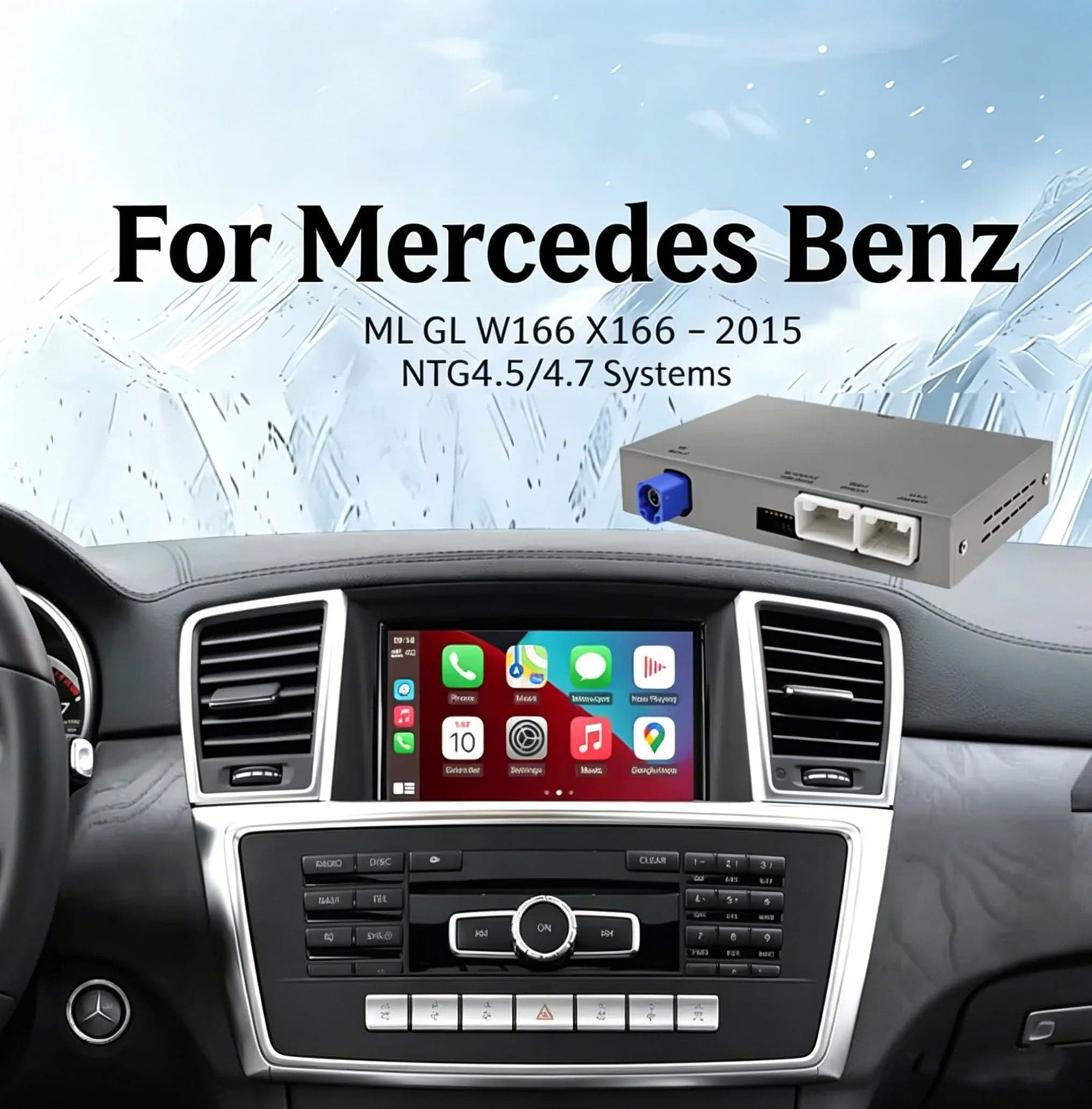 Mercedes M-Klasse / GLE W166 CarPlay & Android Auto nachrüsten – Wireless Modul (2012–2015)