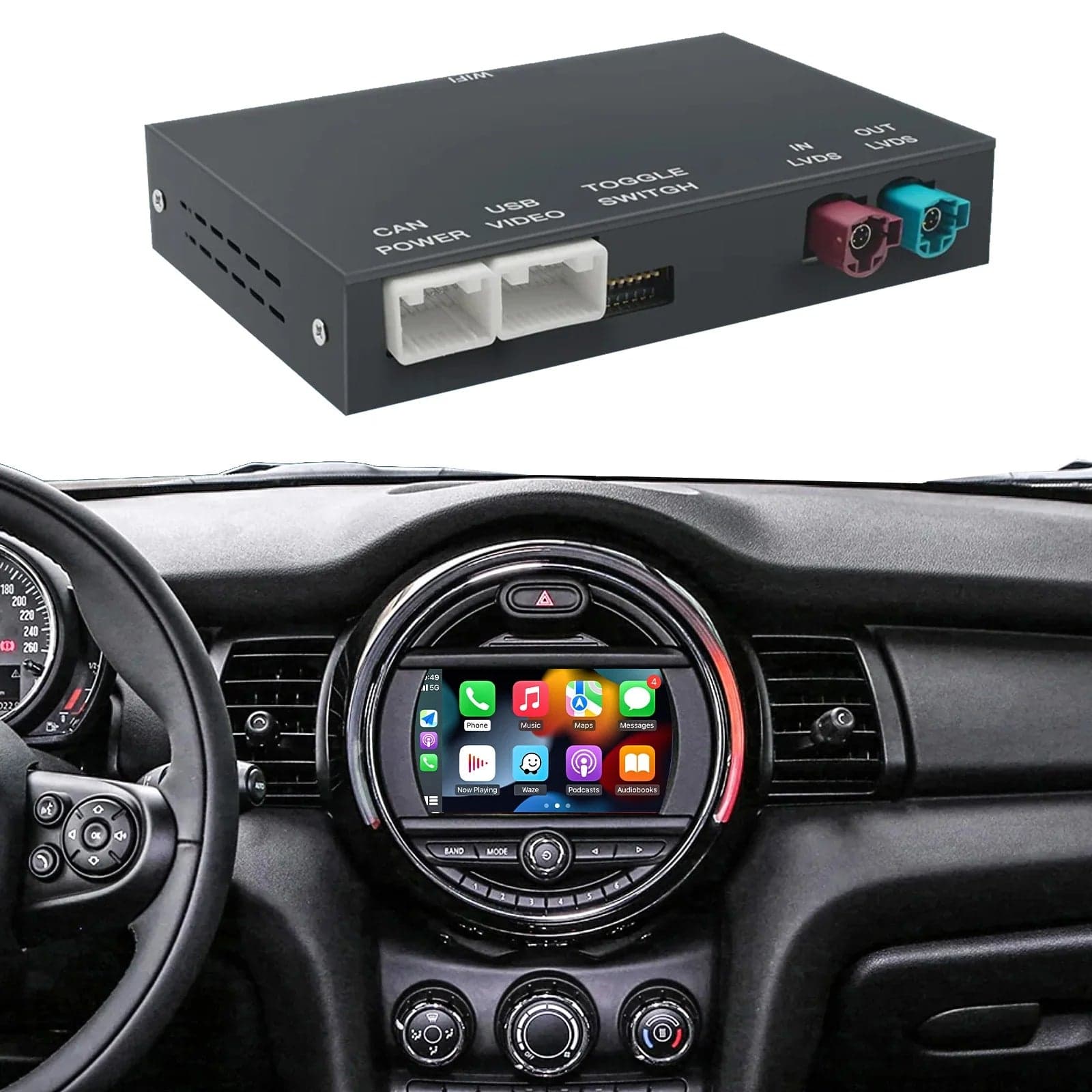 Mini 5-Türer F55 CarPlay & Android Auto nachrüsten – Wireless Modul