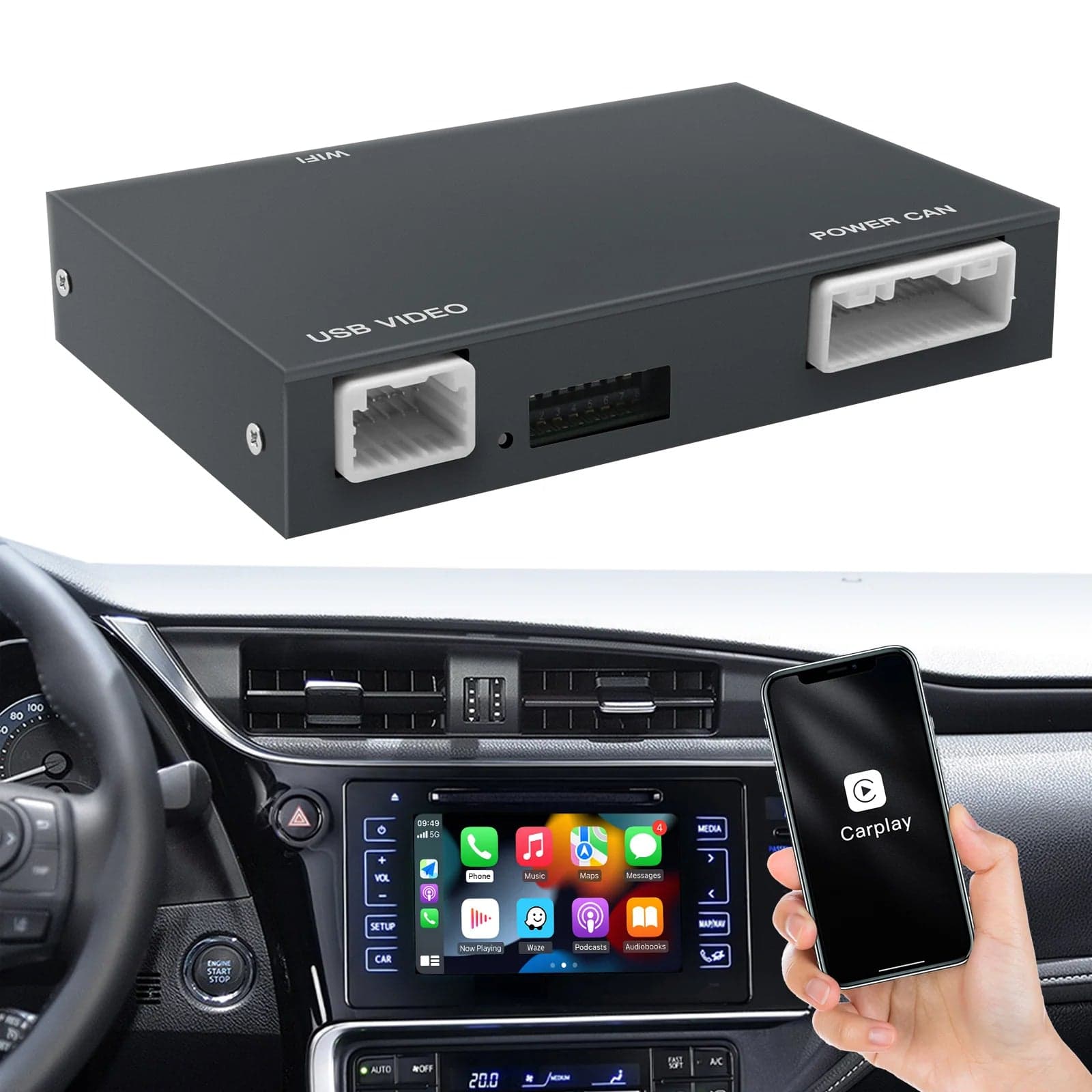 Toyota Camry CarPlay & Android Auto nachrüsten – Wireless Modul (2014–2019)